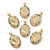 Rack Plating Brass Micro Pave Cubic Zirconia Pendants KK-M296-03G-1