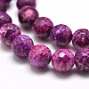 Dyed Natural Agate Faceted Round Beads Strands G-E268-M-3