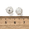 Brass Micro Pave Clear Cubic Zirconia Beads KK-M316-04S-2