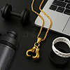 2Pcs 2 Colors Stainless Steel Boxing Glove Pendant Box Chain Necklaces for Men NJEW-HY0001-09B-4