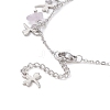 Natural Amethyst Chips & Dragonfly Charms Anklet AJEW-AN00512-08-4