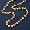 304 Stainless Steel Bowknot Link Chain Necklaces for Women NJEW-G178-12G-2