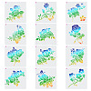 12Pcs 12 Styles PET Plastic Drawing Painting Stencils Templates AJEW-WH0165-27C-1