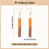 8 Pairs 8 Color Resin & Walnut Wood Dangle Earrings wih Iron Pins EJEW-AB00030-2