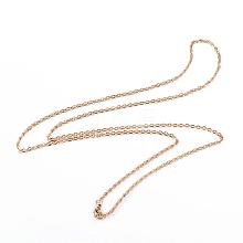 304 Stainless Steel Cable Chain Necklaces NJEW-P147-07G