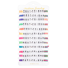 ANATTASOUL 12Pcs 12 Color Word Best Friend Acrylic Braided Bead Bracelets Set BJEW-AN0001-47