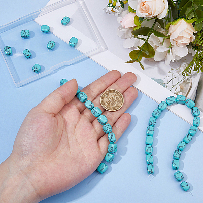 1 Strand Synthetic Turquoise Dyed Beads Strands G-FH0002-59B-1