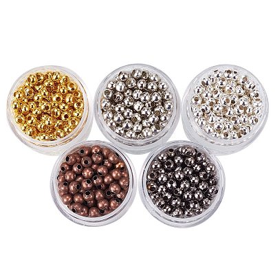 5 Box Iron Round Spacer Beads IFIN-X0001-03-B-WH-1