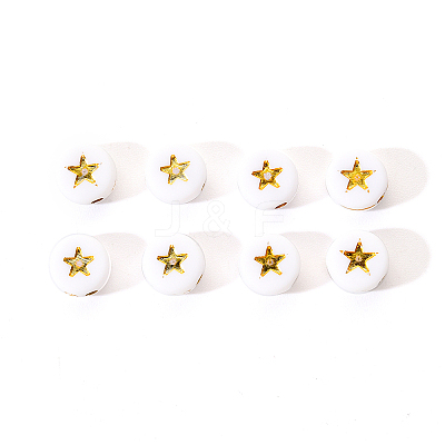 White Opaque Acrylic Beads PACR-YW0001-04A-1