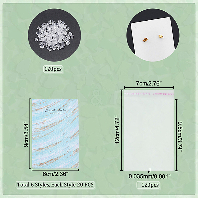 120Pcs 6 Styles Paper Display Cards CDIS-PH0001-53-1