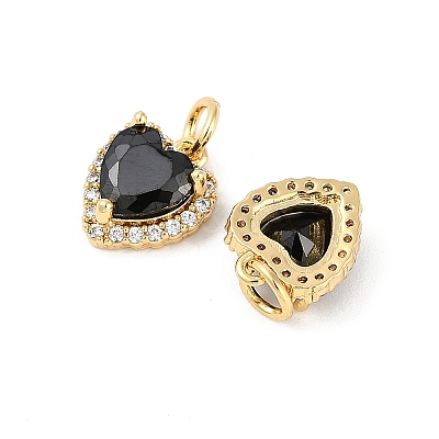 Brass Micro Pave Cubic Zirconia Charms KK-U043-14G-1
