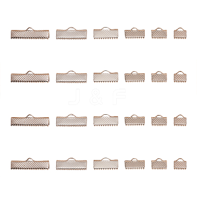 145Pcs 6 Styles Iron Ribbon Crimp Ends IFIN-CJ0001-49-1