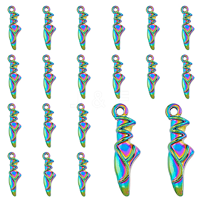 40PCS Rainbow Color Alloy Pendants PALLOY-DC0001-21-1