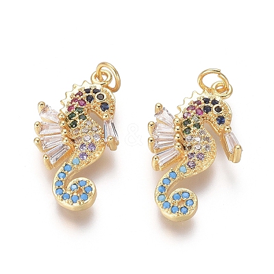 Golden Plated Brass Pendants X-ZIRC-L087-008G-1