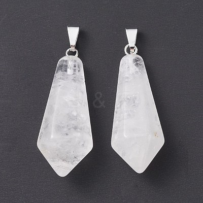 Natural Quartz Crystal Pointed Pendants G-I314-02P-20-1