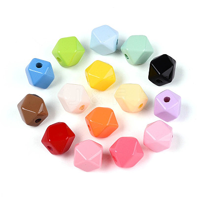 Baking Paint Opaque Acrylic Beads OACR-N142-09-1