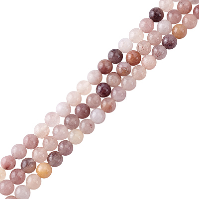 3 Strands Natural Violet Strawberry Quartz Beads Strands G-HY0001-93-1