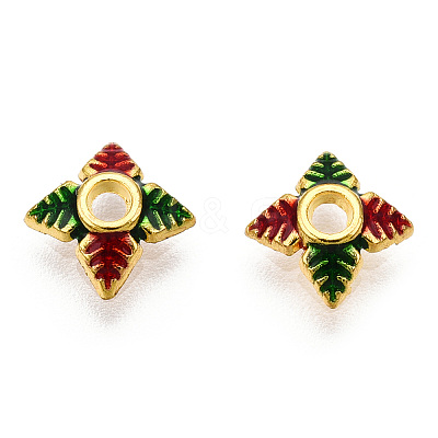 4-Petal Alloy Enamel Bead Caps X1-ENAM-TAC0023-03-1