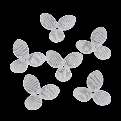 3-Petal Frosted Acrylic Bead Caps SACR-F016-01B-1