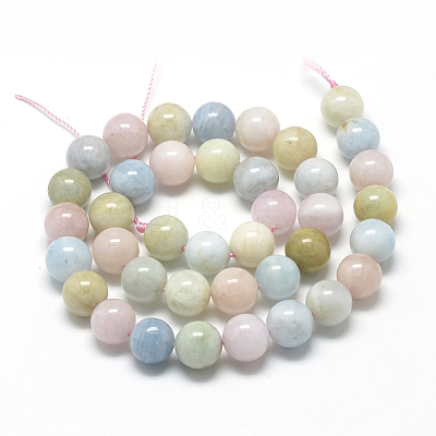 Natural Morganite Beads Strands G-R446-8mm-07-1