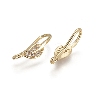 Brass Micro Pave Cubic Zirconia Earring Hooks KK-L177-387-1