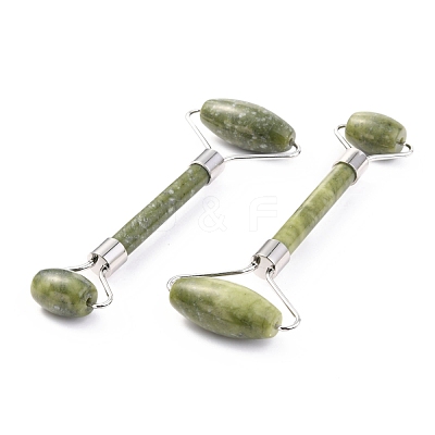 Natural Chinese Southern Jade Brass Face Massager MRMJ-G009-32P-1