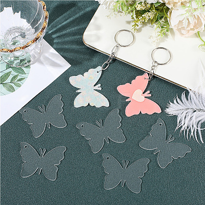 30Pcs Transparent Acrylic Pendants OACR-SC0002-30B-1