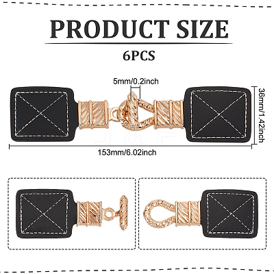 6Pcs PU Leather Toggle Buckle FIND-FG0002-72-1