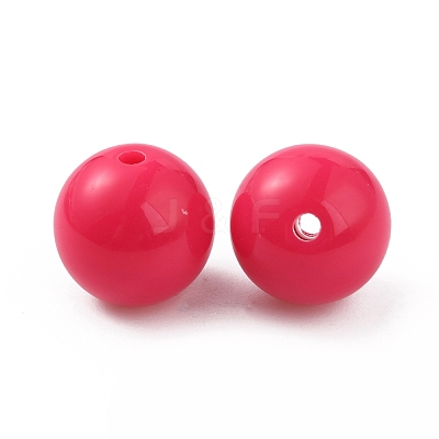Opaque Acrylic Beads SACR-WH0001-32B-1