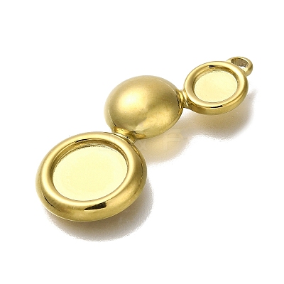 Ion Plating(IP) 304 Stainless Steel Cabochon Settings for Enamel STAS-U031-04G-1