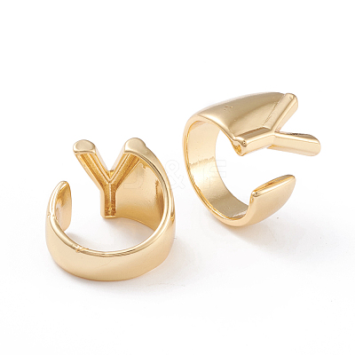 Brass Cuff Rings RJEW-L097-06Y-1