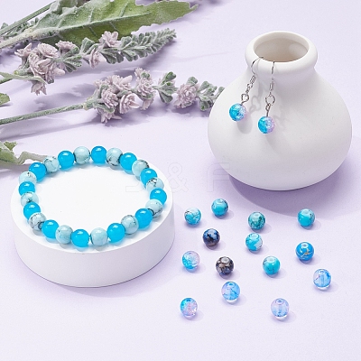 10 Style Spray Painted & Drawbench Transparent & Baking Paint Glass Beads GLAA-YW0001-26B-1