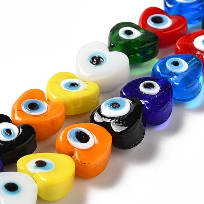Handmade Evil Eye Lampwork Beads Strands LAMP-E023-07B-09-1
