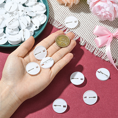 80Pcs Plastic Brooch Base Settings KY-SC0002-39B-1
