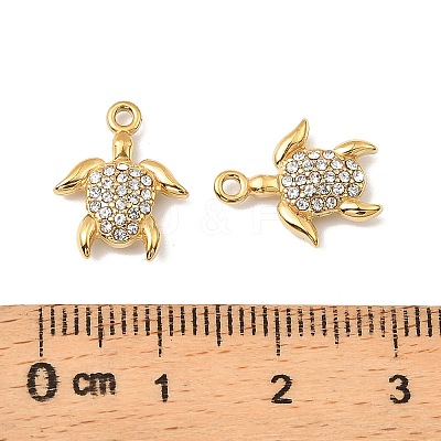 304 Stainless Steel with Crystal Rhinestone Charms STAS-G358-05G-01-1