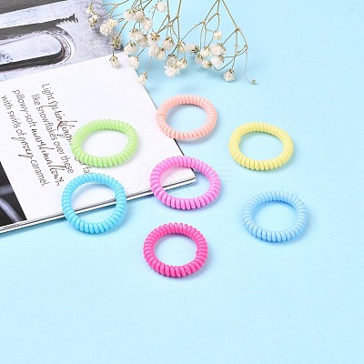Plastic Telephone Cord Elastic Hair Ties X-OHAR-Q044-21-1