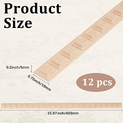 Wood Carving Waistline Edge Strips for Living Room Background Wall Decorative AJEW-GF0013-86C-1