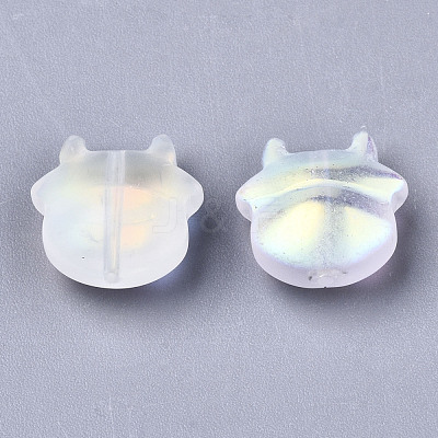 Transparent Spray Painted Glass Beads DGLA-R052-001-C01-1