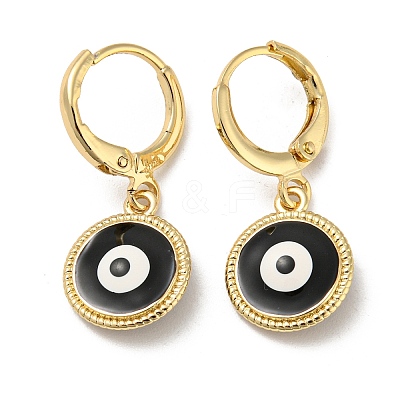 Golden Brass Dangle Leverback Earrings EJEW-L269-007G-06-1