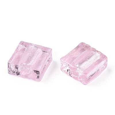 Handmade Silver Foil Lampwork Beads FOIL-S006-12x12mm-02-1