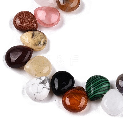 Natural & Synthetic Mixed Gemstone Beads Strands G-T138-120-1