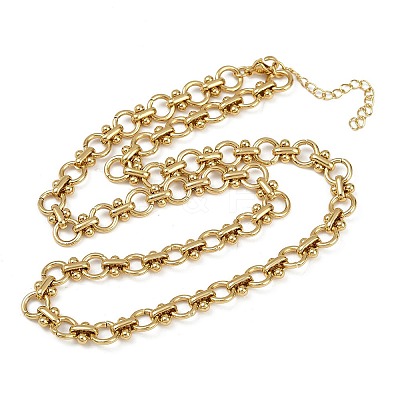 304 Stainless Steel Ring Link Chain Necklaces NJEW-H072-02B-G-1