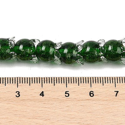 Gold Sand Lampwork Beads Strands LAMP-P069-02A-09-1