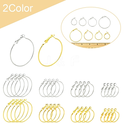 32Pcs 8 Styles Iron Huggie Hoop Earring Findings IFIN-FS0001-49A-1