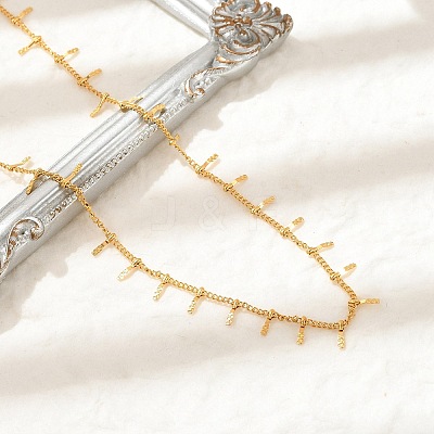 304 Stainless Steel Twist Chain Tassel Necklaces for Women NJEW-U029-01G-1