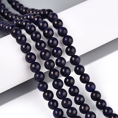 Dyed Natural Mashan Jade Round Beads Strands G-T139-6mm-67H-1