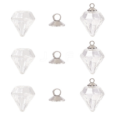 5Pcs Handmade Blown Glass Bottles GLAA-TA0012-33C-1