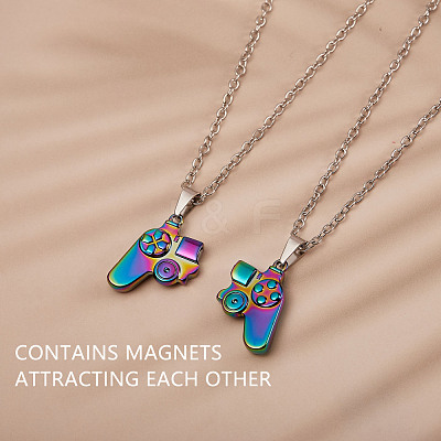 Magnetic Game Controller Pendant Matching Necklaces Set JN1013A-1