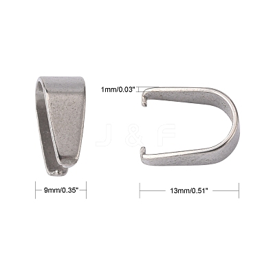 Tarnish Resistant 201 Stainless Steel Snap On Bails STAS-Q006-1-1