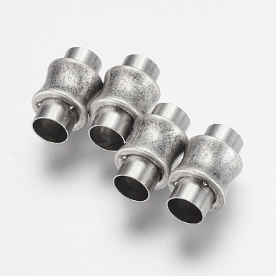 304 Stainless Steel Magnetic Clasps with Glue-in Ends STAS-E144-054AS01-1